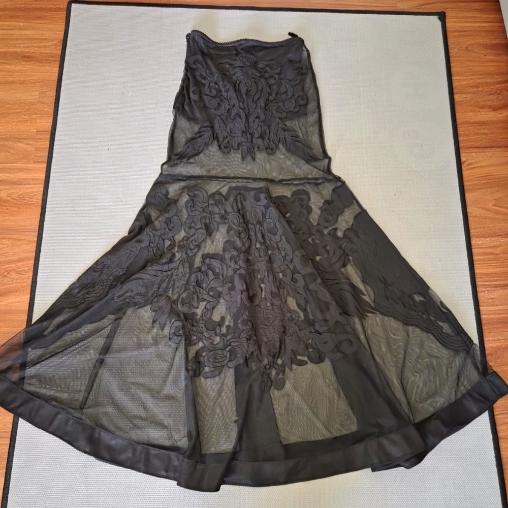 Nasty Gal Black Lace Skirt with Attached Shorts